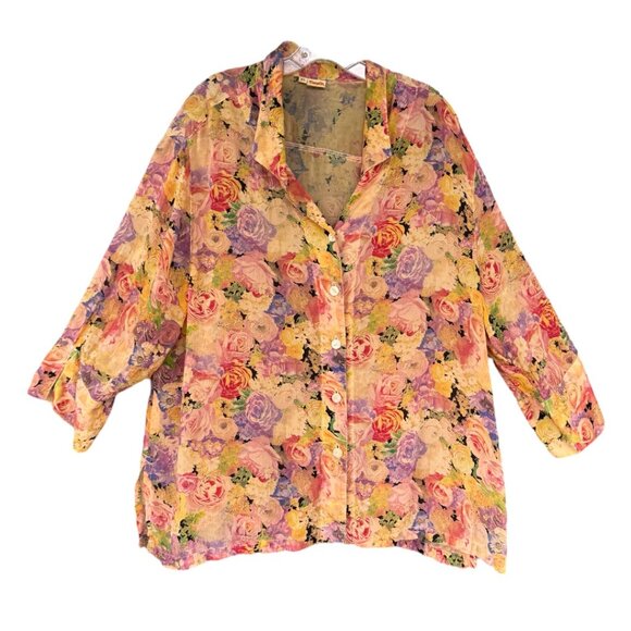 Tianello Silky Floral Blouse - Picture 1 of 6